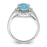 Sterling Silver Rhodium Light Swiss Blue Topaz & Diamond Ring - QD-27B7680D-9491