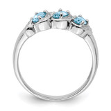 Sterling Silver Rhodium Light Swiss Blue Topaz & Diamond Ring - QD-541996E2-8618
