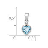 Sterling Silver Rhodium Light Swiss Blue Topaz Diamond Pendant - QD-2C7FAFD3-1741