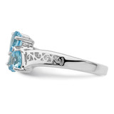 Sterling Silver Rhodium Light Swiss Blue Topaz Heart Ring - QD-2E4A0667-1981