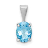 Sterling Silver Rhodium Light Swiss Blue Topaz Pendant - QD-4F6A3FA6-1808