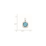 Sterling Silver Rhodium Light Swiss Blue Topaz Pendant - QD-BFD30973-5573