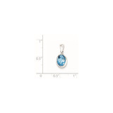 Sterling Silver Rhodium Light Swiss Blue Topaz Pendant - QD-CFEF4832-3043
