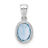 Sterling Silver Rhodium Light Swiss Blue Topaz Pendant - QD-CFEF4832-3043