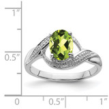 Sterling Silver Rhodium Peridot & Diamond Ring - QD-4A7542D4-1607