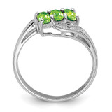 Sterling Silver Rhodium Peridot & Diamond Ring - QD-C08C098C-7151
