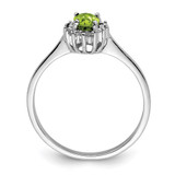 Sterling Silver Rhodium Peridot Diamond Ring - QD-F4AFACA4-1513
