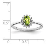 Sterling Silver Rhodium Peridot Diamond Ring - QD-F4AFACA4-1513