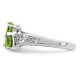 Sterling Silver Rhodium Peridot Heart Ring - QD-E85D54DD-9764