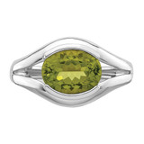 Sterling Silver Rhodium Peridot Ring - QR-166120F6-4214