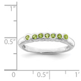 Sterling Silver Rhodium Peridot Ring - QR-3712F30A-8368