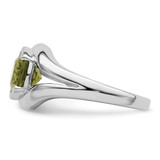 Sterling Silver Rhodium Peridot Ring - QR-D4B1DEF0-3993