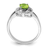Sterling Silver Rhodium Peridot Ring - QR-F0E06AC6-2367