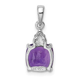 Sterling Silver Rhodium Plated Amethyst and Diamond Pendant - QD-6B7C1C5A-6671
