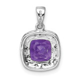 Sterling Silver Rhodium Plated Amethyst and Diamond Pendant - QD-AE70290D-2214