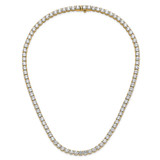14k 49 carat Lab Grown Diamond VS+ F+ Complete Round 20 inch Straight Tennis Necklace