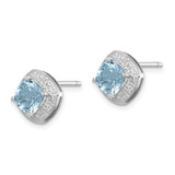 Sterling Silver Rhodium Plated Blue Topaz and Diamond Post Earrings - QD-7C46D239-4164