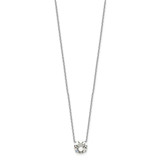 Sterling Silver Rhodium Plated Clear Swarovski Crystal 16.5 inch Necklace with 2 inch extension