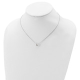 Sterling Silver Rhodium Plated Clear Swarovski Crystal 16.5 inch Necklace with 2 inch extension