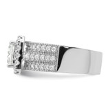 Sterling Silver Rhodium plated CZ 3 piece Bridal Ring Set - QR-40ACF2CD-1979