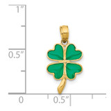 14K 4-Leaf Clover Enameled Pendant - K4-40A44CDF-4515