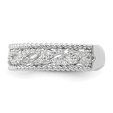 Sterling Silver Rhodium plated CZ Band - QR-A9DE4159-9999