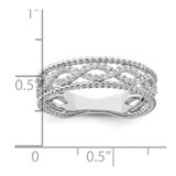Sterling Silver Rhodium plated CZ Band - QR-DC26A1C6-1591