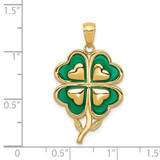 14K 4-Leaf Clover Pendant with Enameled Tips Pendant
