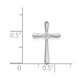 Sterling Silver Rhodium plated CZ Cross Chain Slide Pendant