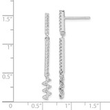 Sterling Silver Rhodium Plated CZ Dangle Earrings - QE-FA3B50EC-5616