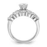 Sterling Silver Rhodium Plated CZ Engagement Ring and CZ Wedding Band Two Piece Set - QR-4FBDEF74-4178