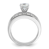 Sterling Silver Rhodium Plated CZ Engagement Ring and CZ Wedding Band Two Piece Set - QR-84434545-9115