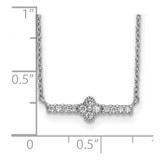 Sterling Silver Rhodium Plated CZ Fancy Bar Necklace - QG-39203E02-8591