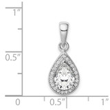 Sterling Silver Rhodium Plated CZ Pendant - QP-401ACAAC-3871