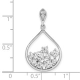 Sterling Silver Rhodium Plated CZ Pendant - QP-B467CE7B-4489