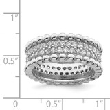 Sterling Silver Rhodium Plated CZ Ring - QR-8ACD0630-6636