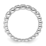 Sterling Silver Rhodium Plated CZ Ring - QR-DD28C87A-6240