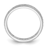 Sterling Silver Rhodium Plated CZ Ring - QR-F4B3988B-6837