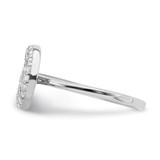 Sterling Silver Rhodium Plated CZ Star & Moon Ring - QR-E6403759-7704