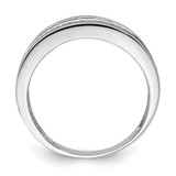 Sterling Silver Rhodium Plated Diam. Men's Band - QR-035D780D-2004