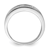 Sterling Silver Rhodium Plated Diam. Men's Band - QR-4C793286-7052