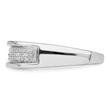 Sterling Silver Rhodium Plated Diam. Men's Band - QR-D6E2F1F0-3100