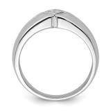 Sterling Silver Rhodium Plated Diam. Men's Ring - QR-B2D4FFB4-2497