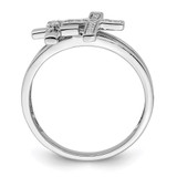 Sterling Silver Rhodium Plated Diamond  Crosses Ring - QR-8BAFF9FE-6111