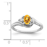 Sterling Silver Rhodium Plated Diamond & Citrine Ring - QR-A8255B6D-8094