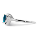 Sterling Silver Rhodium Plated Diamond & London Blue Topaz Ring - QR-FC049A48-2053
