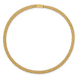 14K 4mm Fancy Woven Mesh Slip-on Stretch Bracelet