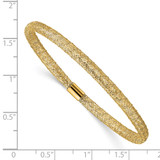 14K 4mm Fancy Woven Mesh Slip-on Stretch Bracelet