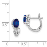 Sterling Silver Rhodium Plated Diamond & Sapphire Hinged Earrings - QE-7A9D01B1-6251