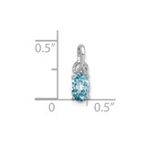 Sterling Silver Rhodium Plated Diamond & Sky Blue Topaz Oval Pendant - QP-7FEBDC2E-6743
